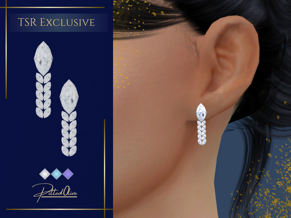 Sims 4 — Clerance Earrings by Pitted0live — Diamond drop earrings Custom catalog image