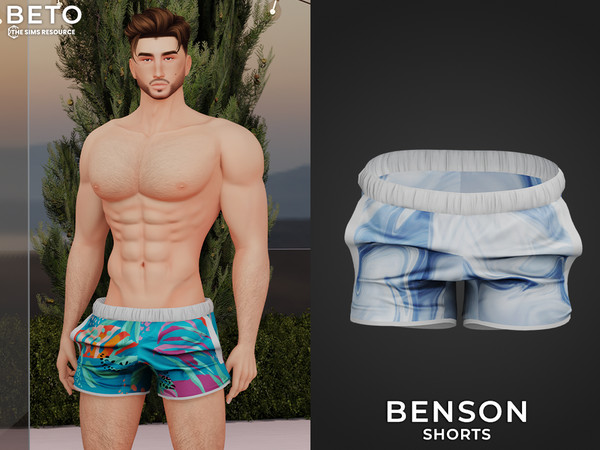 Sims 4 — Benson (Shorts) by Beto_ae0 — Men's beach shorts, enjoy it - 08 colors