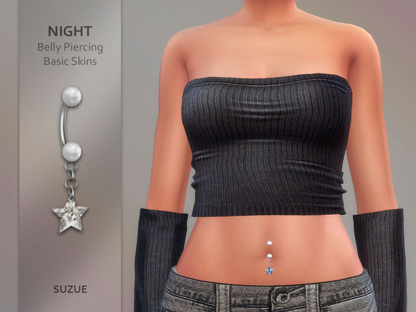 Sims 4 — Night Belly Piercing Basic skins by Suzue — New Mesh (Suzue)