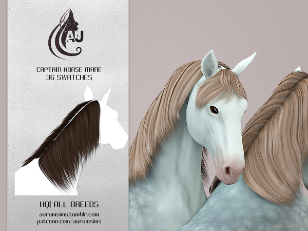 Sims 4 — Captain - Horse Mane by Aurum — It was a long time since I created my last mane, finally have a new one for you!