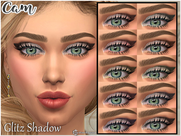 Sims 4 — Glitz Eyeshadow by coll22 — A glam, glitz eyeshadow in 10 shades.