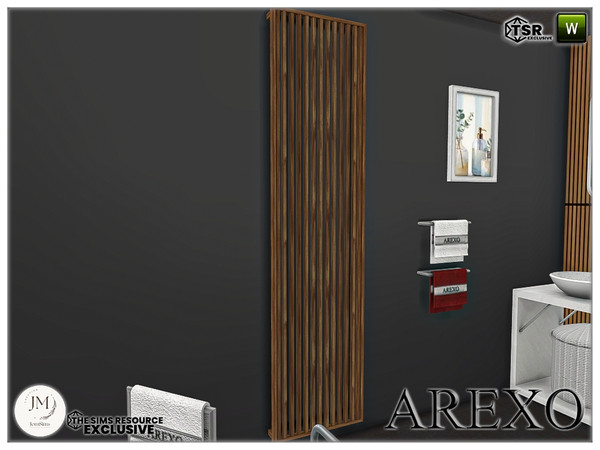 Sims 4 — Arexo wall wood deco by jomsims — Here is the Arexo bathroom,
