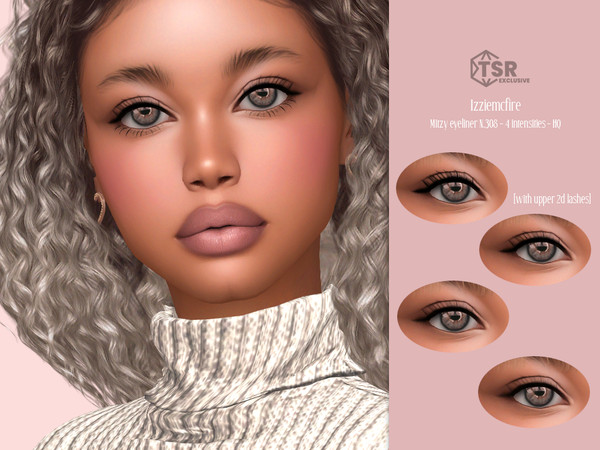Sims 4 — IMF Mitzy Eyeliner N.308 by IzzieMcFire — Mitzy Eyeliner N.308 contains 4 black intensities in hq texture.