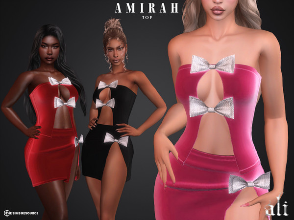 Sims 4 — AMIRAH top by ali1 — Bow Detail Top