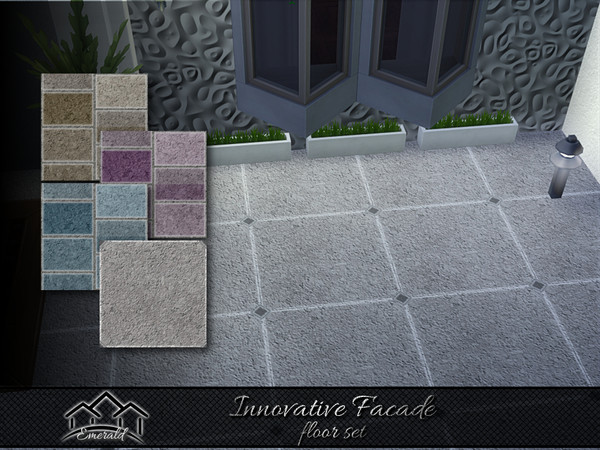 Sims 4 — Innovative Facade floor set by Emerald — Discover the beauty of innovation facade to add a touch of elegance to
