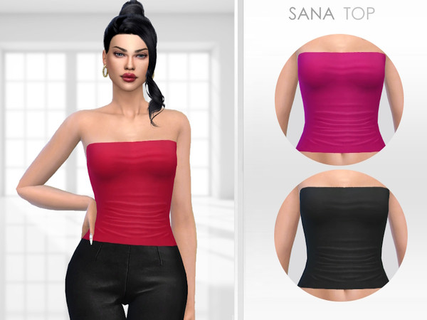 Sims 4 — Sana Top by Puresim — Female top in 3 swatches.