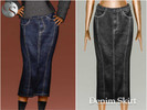 Sims 4 — Briana Denim Skirt by Camuflaje — Cute fall, winter outfit, denim skirt