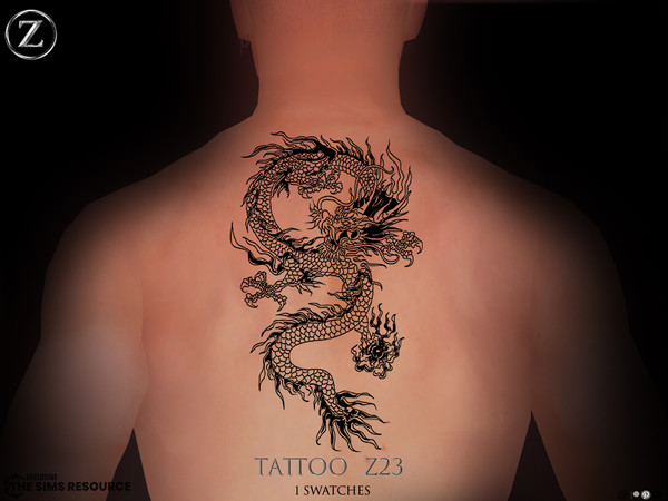 Sims 4 — TATTOO Z23 by ZENX — Base Game