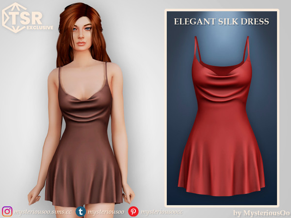 Sims 4 — Elegant silk dress by MysteriousOo — Elegant silk dress in 6 colors