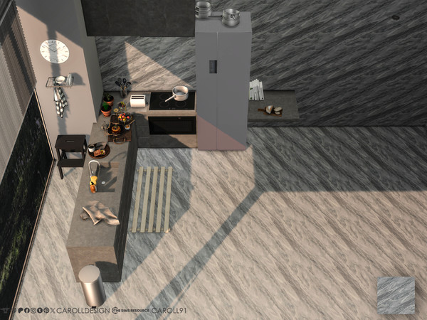 Sims 4 — Bardiglio Marble Floor by Caroll912 — A single swatch, marble stone floor in gray tones. Suitable for indoor and