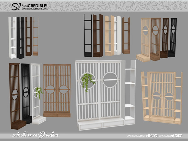 Sims 4 — Ambiance Divider Single Shelf Tall by SIMcredible! — Bringing this time the third part of our Ambiance