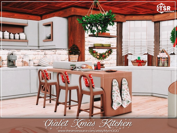 Sims 4 — Chalet Xmas Kitchen by MychQQQ — Value: $ 46,239