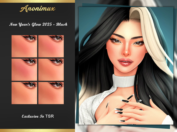 Sims 4 — New Year's Glow 2025 - Blush by Anonimux_Simmer — - 6 Swatches