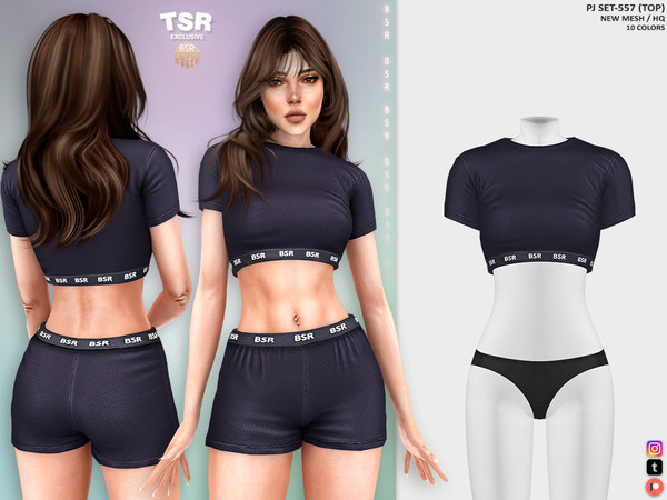Sims 4 — PJ SET-557 (TOP) BD1434 by busra-tr — 10 colors Adult, Elder, Teen, Young Adult