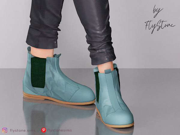 Sims 4 — Female High Boots With Texture by FlyStone — Fashion female high boots with unusual texture