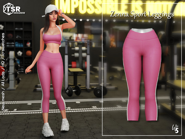 Sims 4 — Zenna Sport Leggings by WisteriaSims — - FOR WOMAN - NEW MESH - TEEN TO ELDER - Clothing Bottom Category