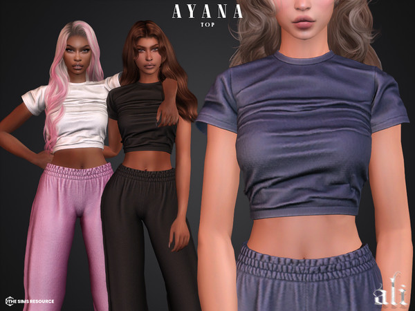 Sims 4 — AYANA top by ali1 — Crop T-Shirt