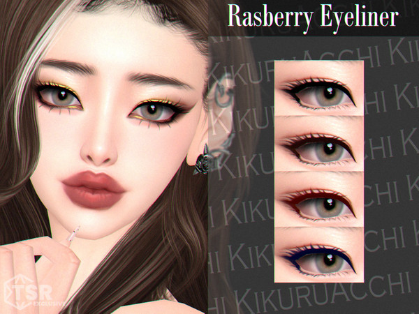 Sims 4 — Rasberry Eyeliner by Kikuruacchi — - It is suitable for Female and Male. ( Teen to Elder ) - 4 swatches - HQ
