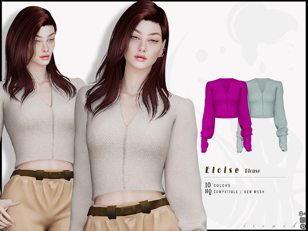 Sims 4 — Eloise Blouse by _ironik_ — -10 Colors