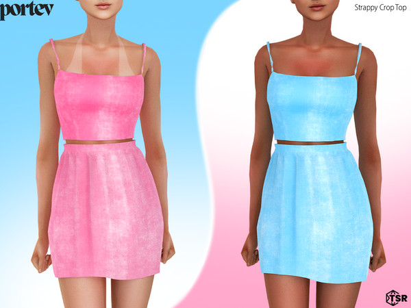 Sims 4 — Strappy Crop Top by portev — new Mesh 5 colors
