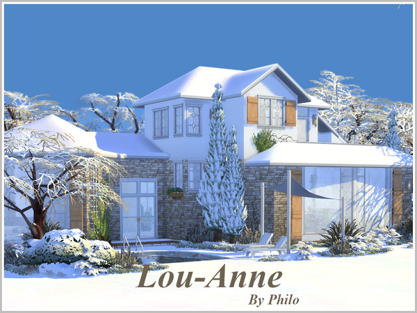 Sims 4 — Lou-Anne (NO CC) by philo — A lovely house with 2 bedrooms and 2 bathrooms for your sims.