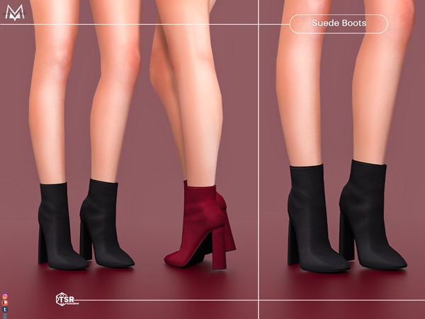 Sims 4 — Suede Boots S486 by Mermalade — New Mesh