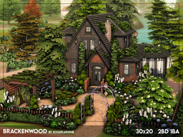 Sims 4 — Brackenwood (NO CC) by xogerardine — Dark and moody cottage with 2 bedrooms, enjoy! x