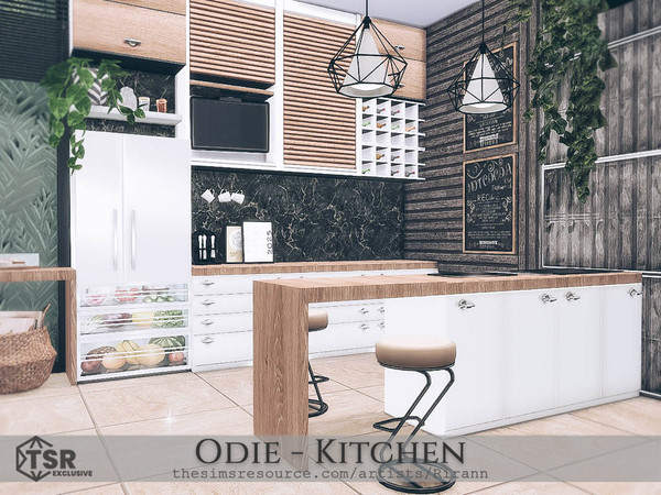 Sims 4 — Odie - Kitchen - TSR CC Only by Rirann — Odie is a cozy modern kitchen