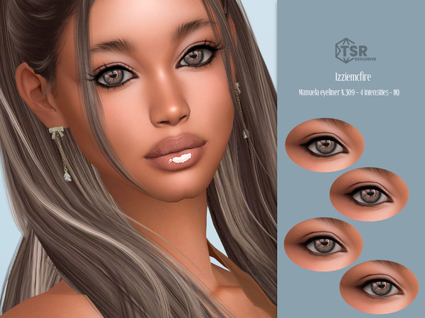Sims 4 — IMF Manuela Eyeliner N.309 by IzzieMcFire — Manuela Eyeliner N.309 contains 4 black intensities in hq texture.