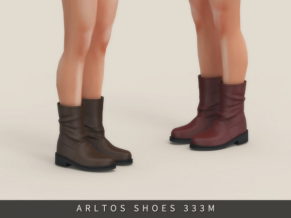 Sims 4 — Leather boots Male by Arltos — 10 colors.