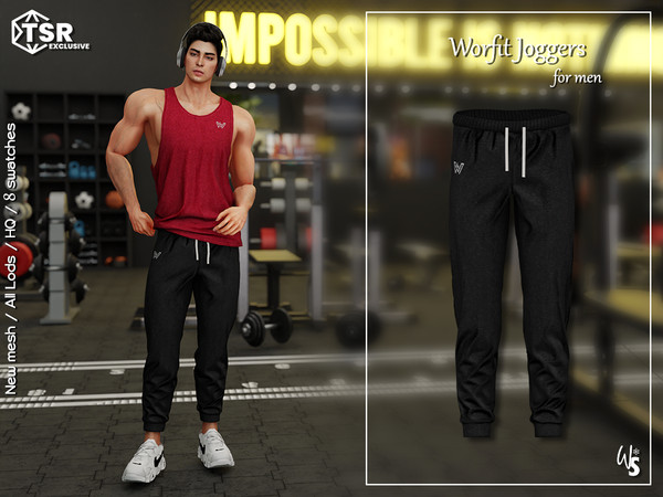 Sims 4 — Worfit Joggers for men by WisteriaSims — - FOR MEN - NEW MESH - TEEN TO ELDER - Clothing Bottom Category