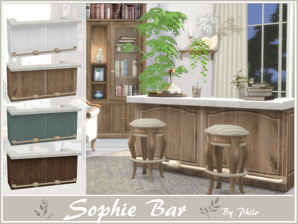 Sims 4 — Philo_Sophie_Small Bar by philo — This set will give your country houses a cottagecore aesthetic: refined and