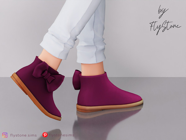 Sims 4 — Female Boots With Big Bow by FlyStone — Fashion female boots with big bows