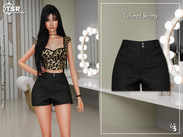 Sims 4 — Tailored Shorts for woman by WisteriaSims — - FOR WOMAN - NEW MESH - TEEN TO ELDER - Clothing Bottom Category