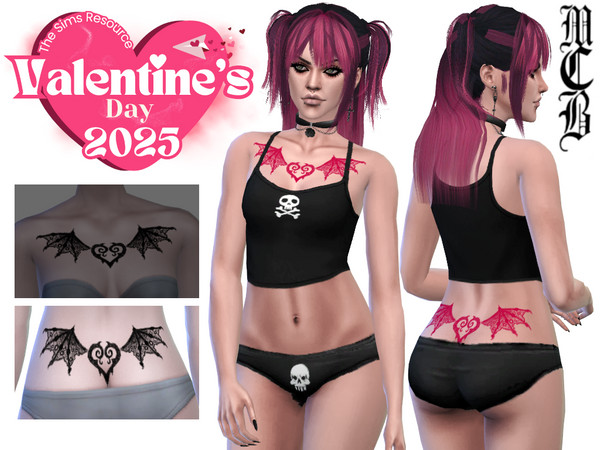 Sims 4 — Vampire Heart Lower Back Tattoo by MaruChanBe2 — A tattoo for your cuties.