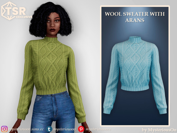 Sims 4 — Wool sweater with arans by MysteriousOo — Wool sweater with arans in 9 colors