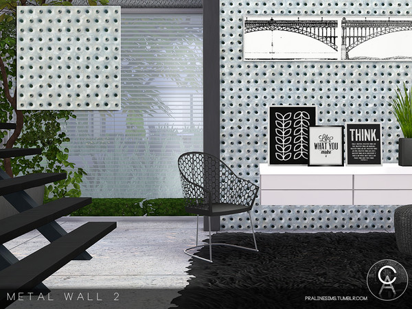 Sims 4 — Metal Wall 2 by Pralinesims — By Pralinesims