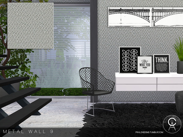 Sims 4 — Metal Wall 9 by Pralinesims — By Pralinesims