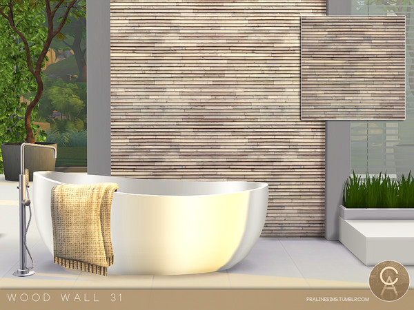 Sims 4 — Wood Wall 31 by Pralinesims — By Pralinesims