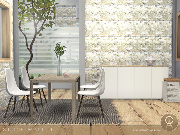 Sims 4 — Stone Wall 9 by Pralinesims — By Pralinesims