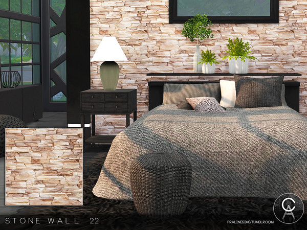 Sims 4 — Stone Wall 22 by Pralinesims — By Pralinesims