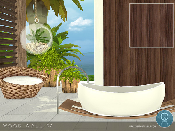 Sims 4 — Wood Wall 37 by Pralinesims — By Pralinesims