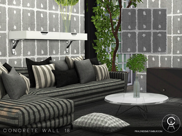 Sims 4 — Concrete Wall 18 by Pralinesims — By Pralinesims