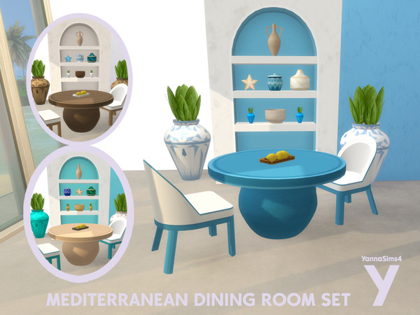Sims 4 — YannaSims4 Mediterranean Dining Room Chair by YannaSims4CC — Hi, this CC dining set is part of a Mediterranean