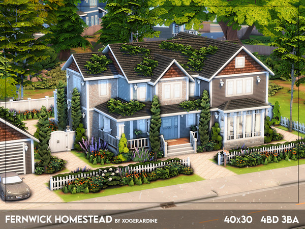 Sims 4 — Fernwick Homestead (NO CC) by xogerardine — I've built this lovely house for a family who moved into a new