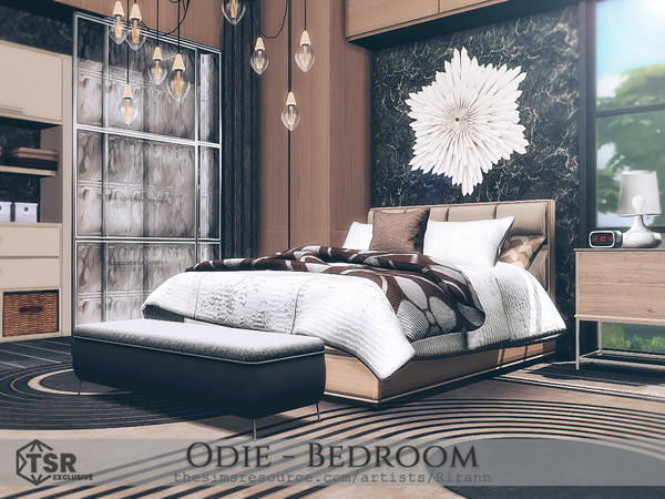 Sims 4 — Odie - Bedroom - TSR CC Only by Rirann — Odie is a cozy modern bedroom