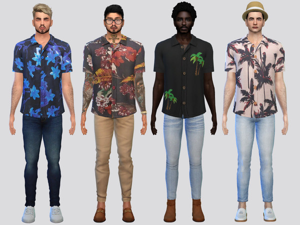 Sims 4 — Printed Sommar Shirt by McLayneSims — TSR EXCLUSIVE