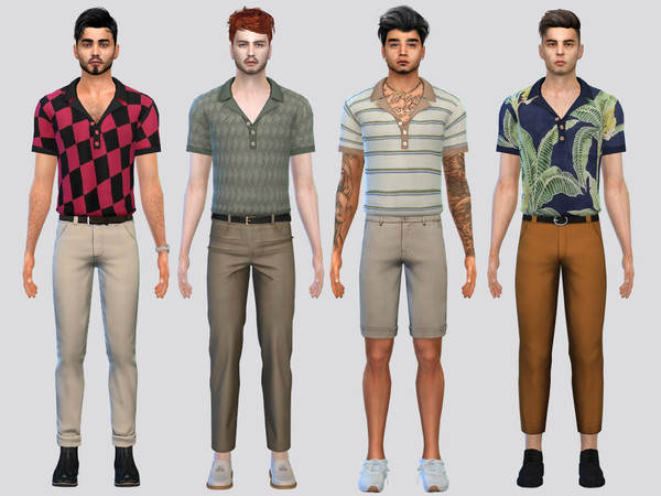 Sims 4 — Open Retro Polo by McLayneSims — TSR EXCLUSIVE