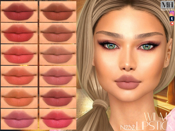 Sims 4 — Wilma Lipstick N252 by MagicHand — Matte lips in 16 colors - HQ Compatible.