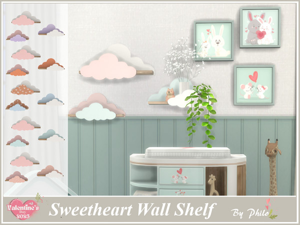 Sims 4 — Philo_Sweetheart Wall Shelf by philo — This set includes;